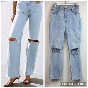 Abercrombie & Fitch ultra highrise 90s straight leg destroyed jeans Woman 6R 28
